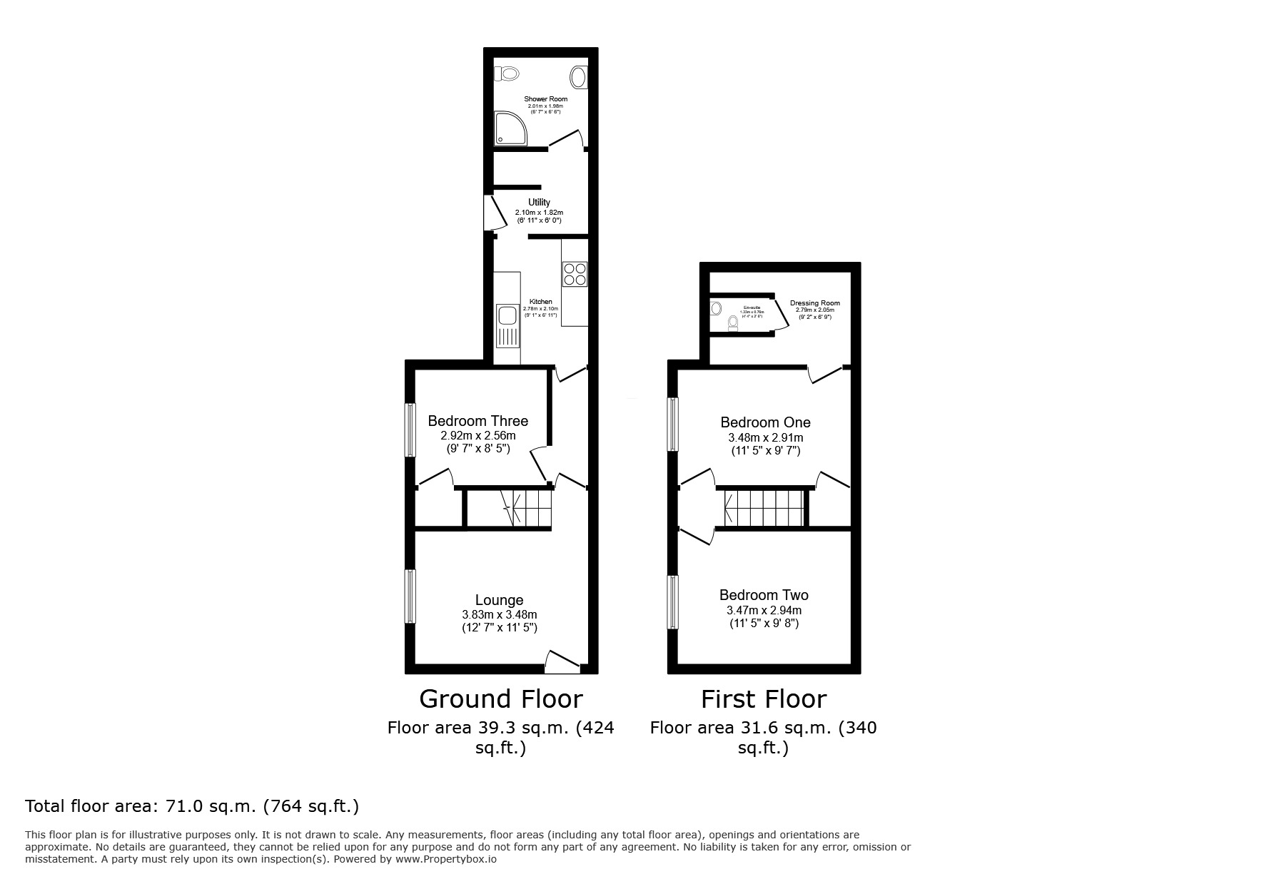 Floorplan of 3 bedroom Mid Terrace House to rent, Albany Road, Chatham, Kent, ME4