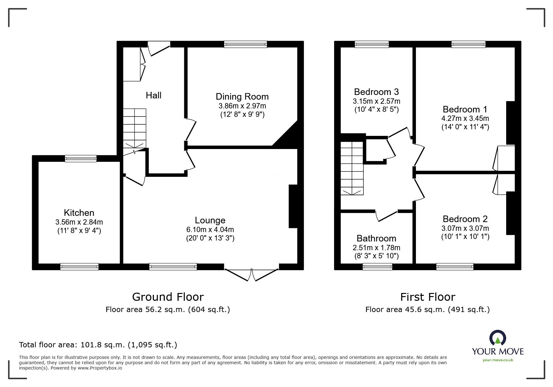 Floorplan of 3 bedroom End Terrace House for sale, Palmerston Road, Chatham, Kent, ME4