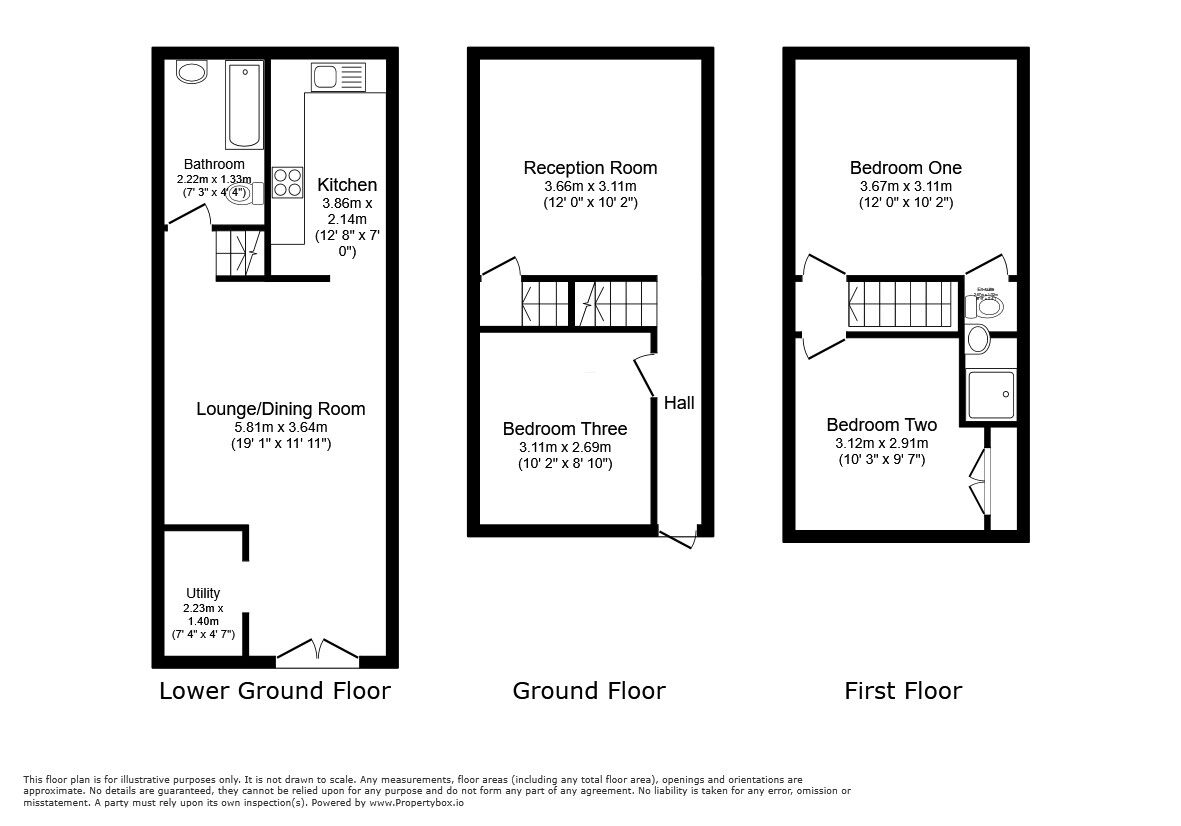 Floorplan of 3 bedroom Mid Terrace House to rent, Coronation Road, Chatham, Kent, ME5