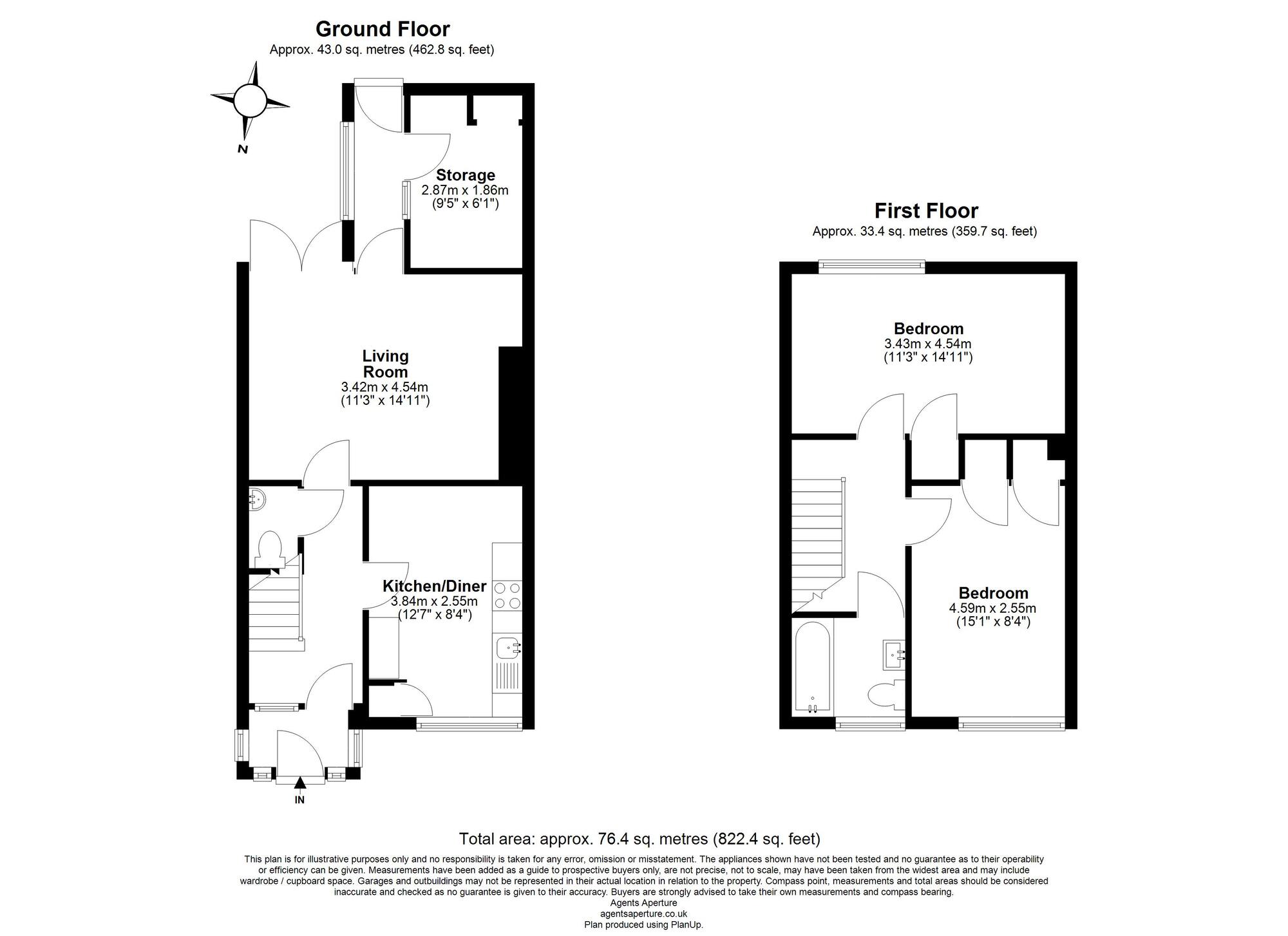 Floorplan of 2 bedroom Mid Terrace House for sale, Speedwell Avenue, Chatham, Kent, ME5