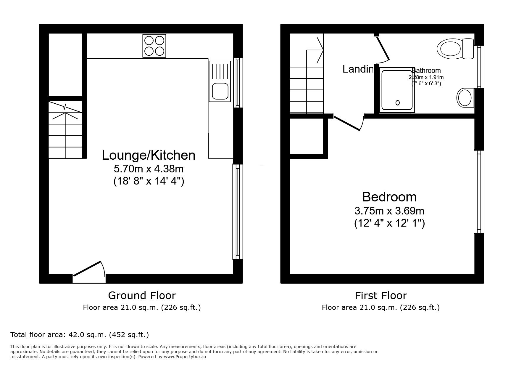 Floorplan of 1 bedroom End Terrace House to rent, Stonecross Lea, Chatham, Kent, ME5