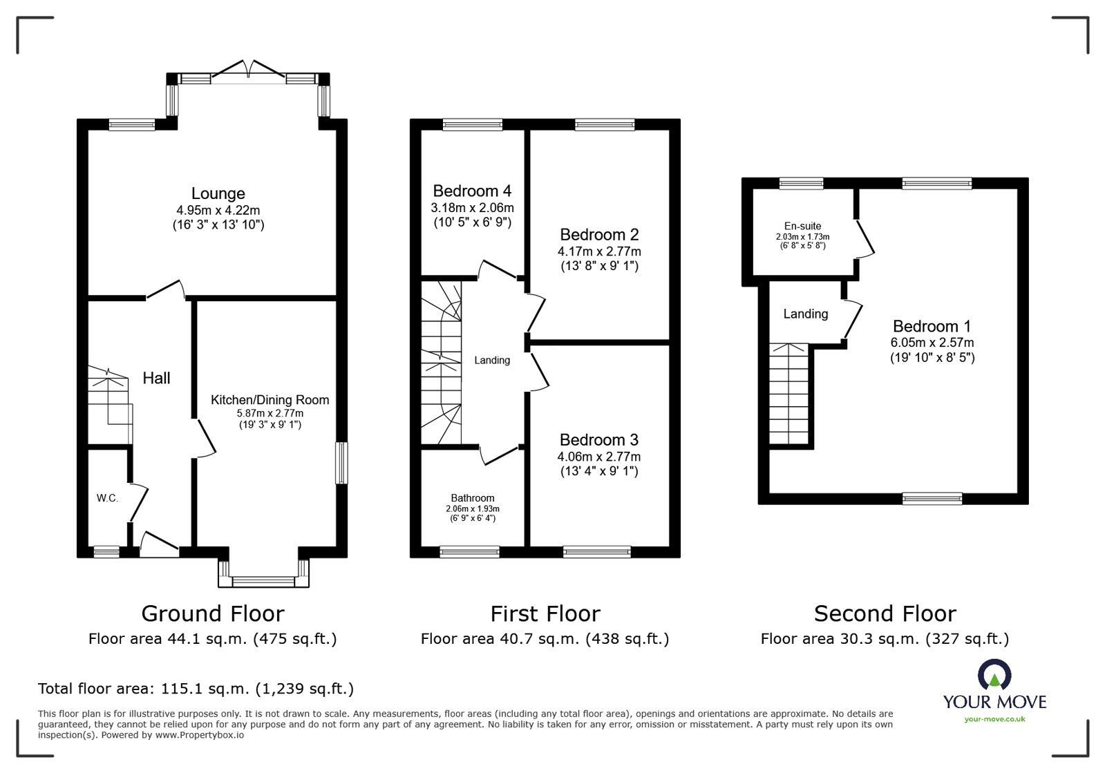 Floorplan of 4 bedroom Semi Detached House for sale, Randall Road, Chatham, Kent, ME4