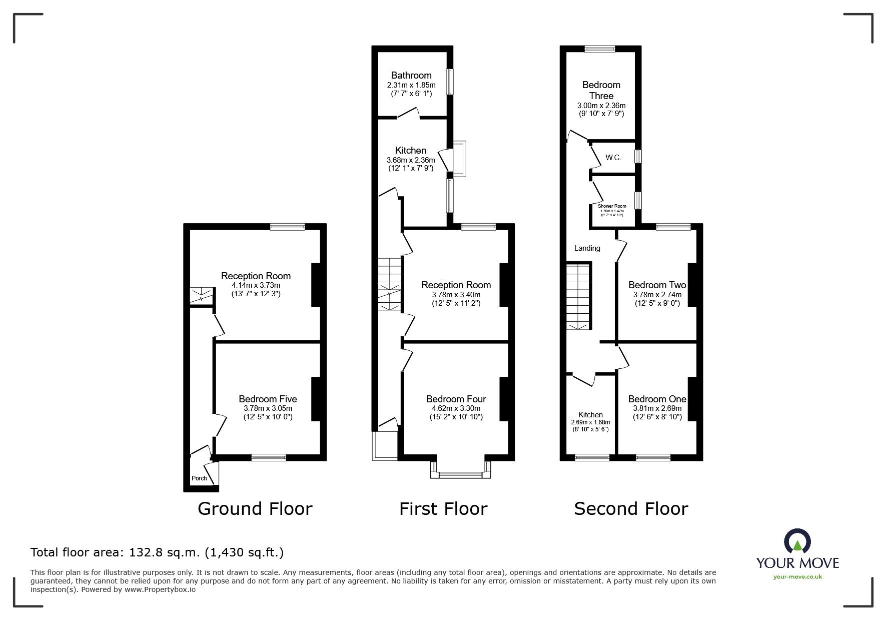 Floorplan of 5 bedroom Mid Terrace House for sale, Luton Road, Chatham, Kent, ME4