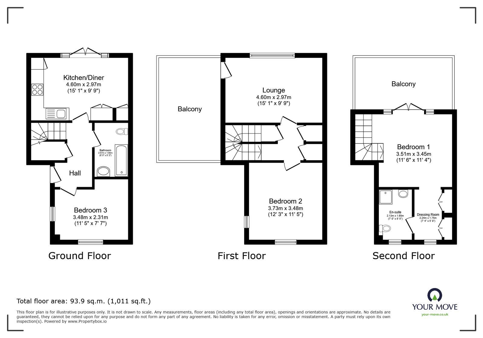 Floorplan of 3 bedroom Detached House for sale, Ward View, Chatham, Kent, ME5