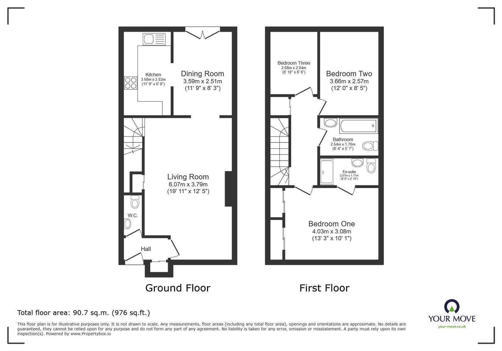 Floorplan of 3 bedroom Semi Detached House for sale, Apollo Way, St. Marys Island, Kent, ME4