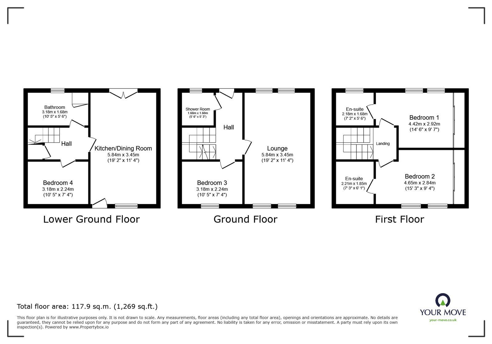 Floorplan of 4 bedroom Mid Terrace House for sale, Christopher Road, Chatham, Kent, ME4