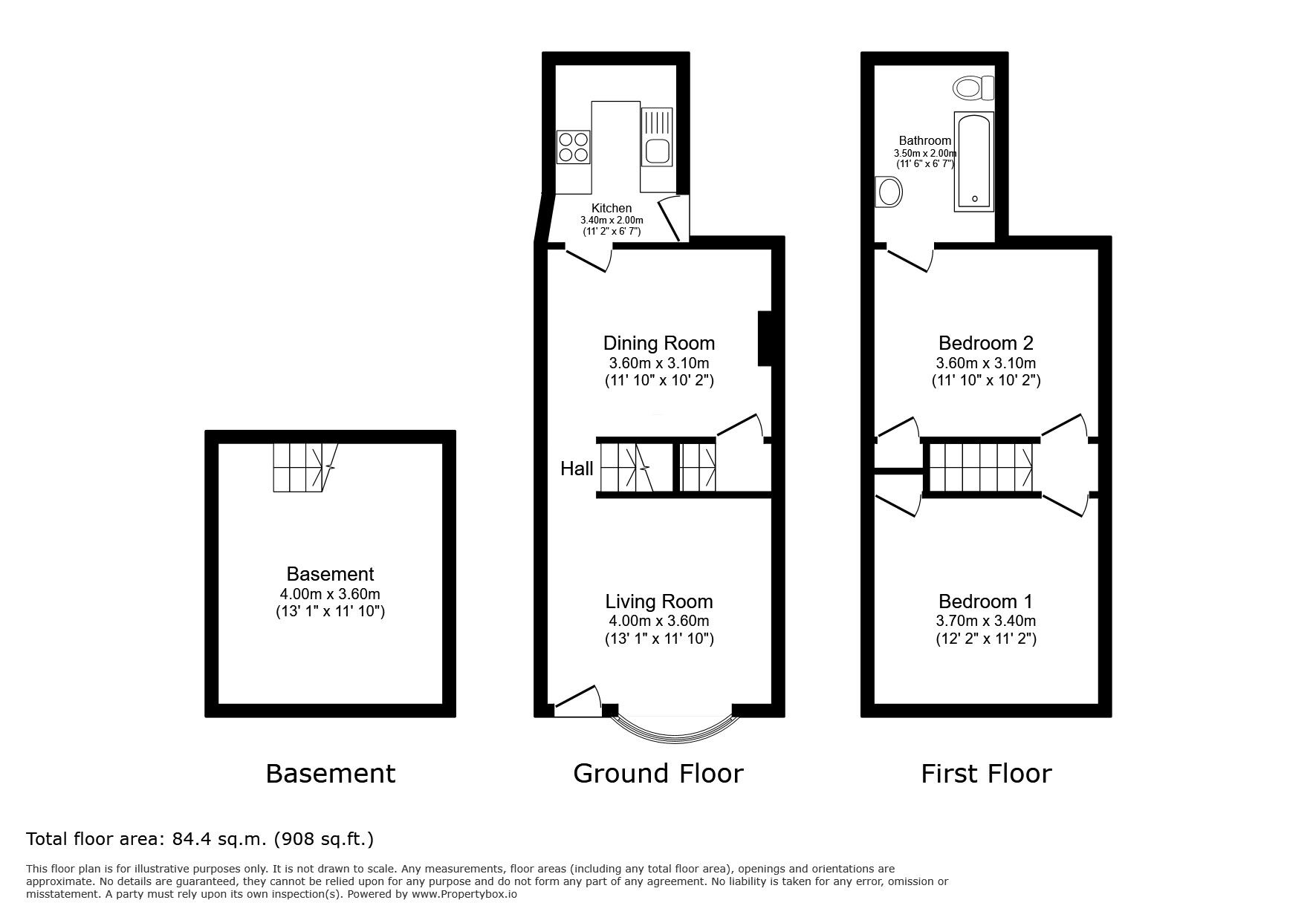 Floorplan of 2 bedroom End Terrace House to rent, Edinburgh Road, Chatham, Kent, ME4