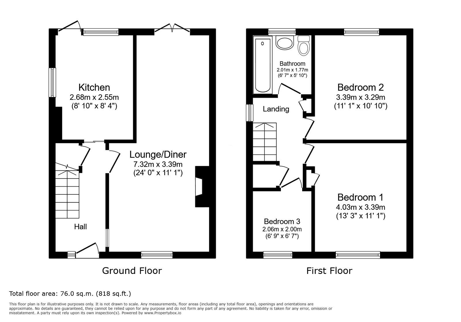 Floorplan of 3 bedroom Semi Detached House to rent, Ingle Road, Chatham, Kent, ME4