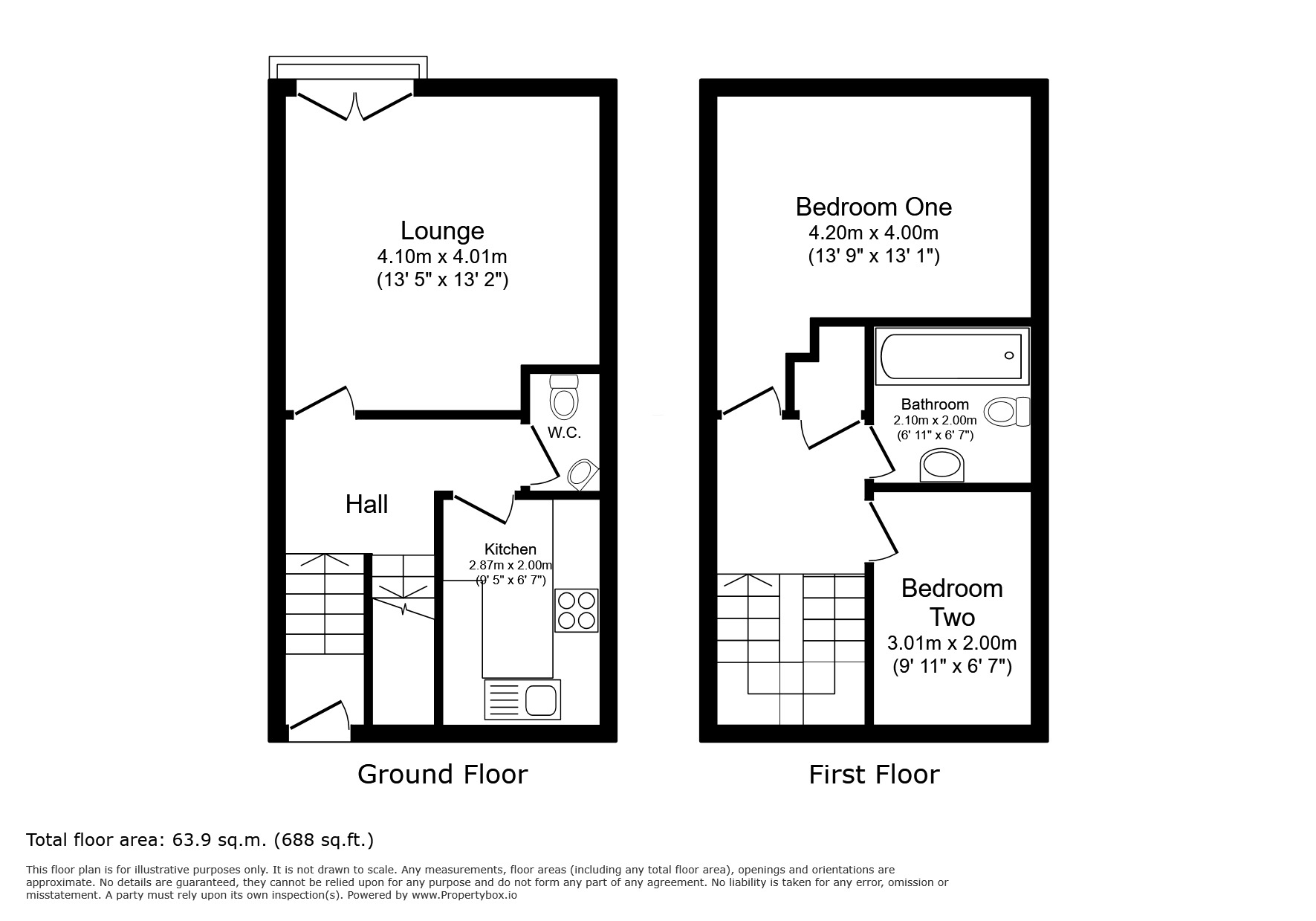 Floorplan of 2 bedroom Flat to rent, Diana Road, Chatham, Kent, ME4