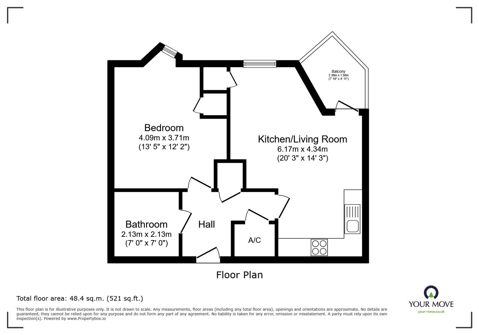 Floorplan of 1 bedroom Flat for sale, High Street, Chatham, Kent, ME4