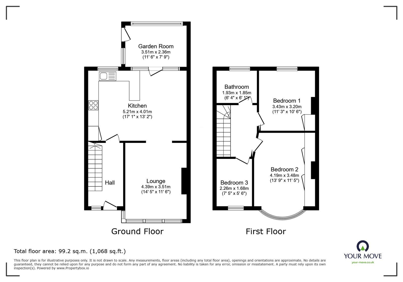 Floorplan of 3 bedroom Mid Terrace House for sale, Boundary Road, Chatham, Kent, ME4