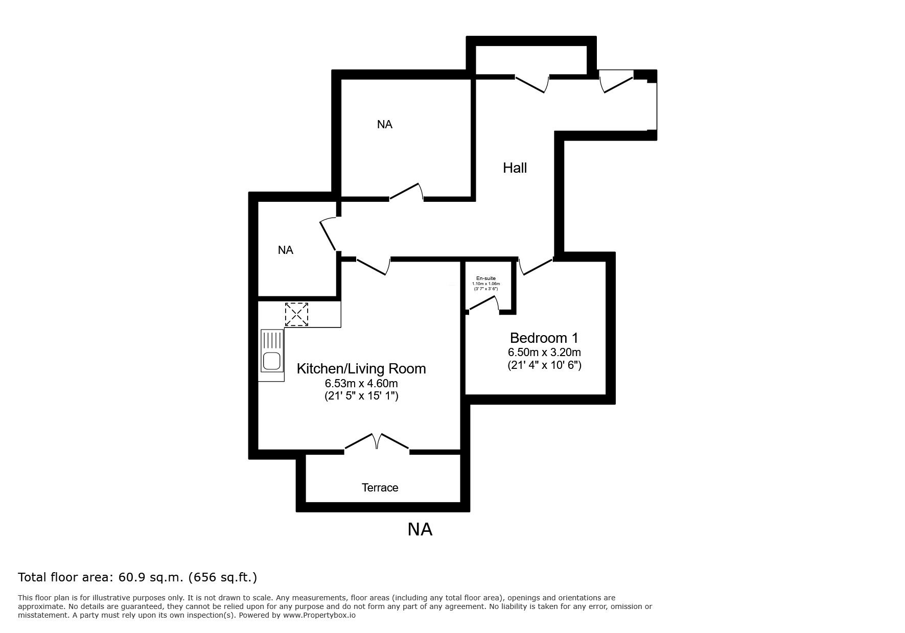 Floorplan of 1 bedroom Flat to rent, Redvers Road, Chatham, Kent, ME4