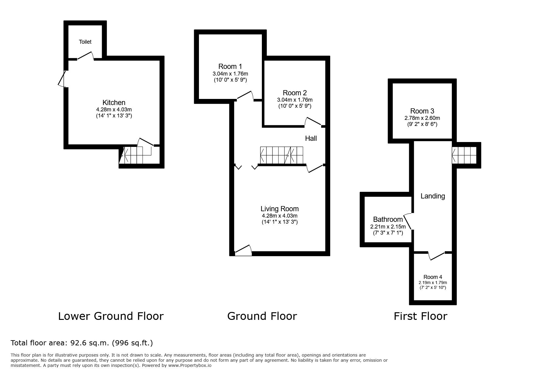 Floorplan of 4 bedroom Mid Terrace House to rent, Rochester Street, Chatham, Kent, ME4