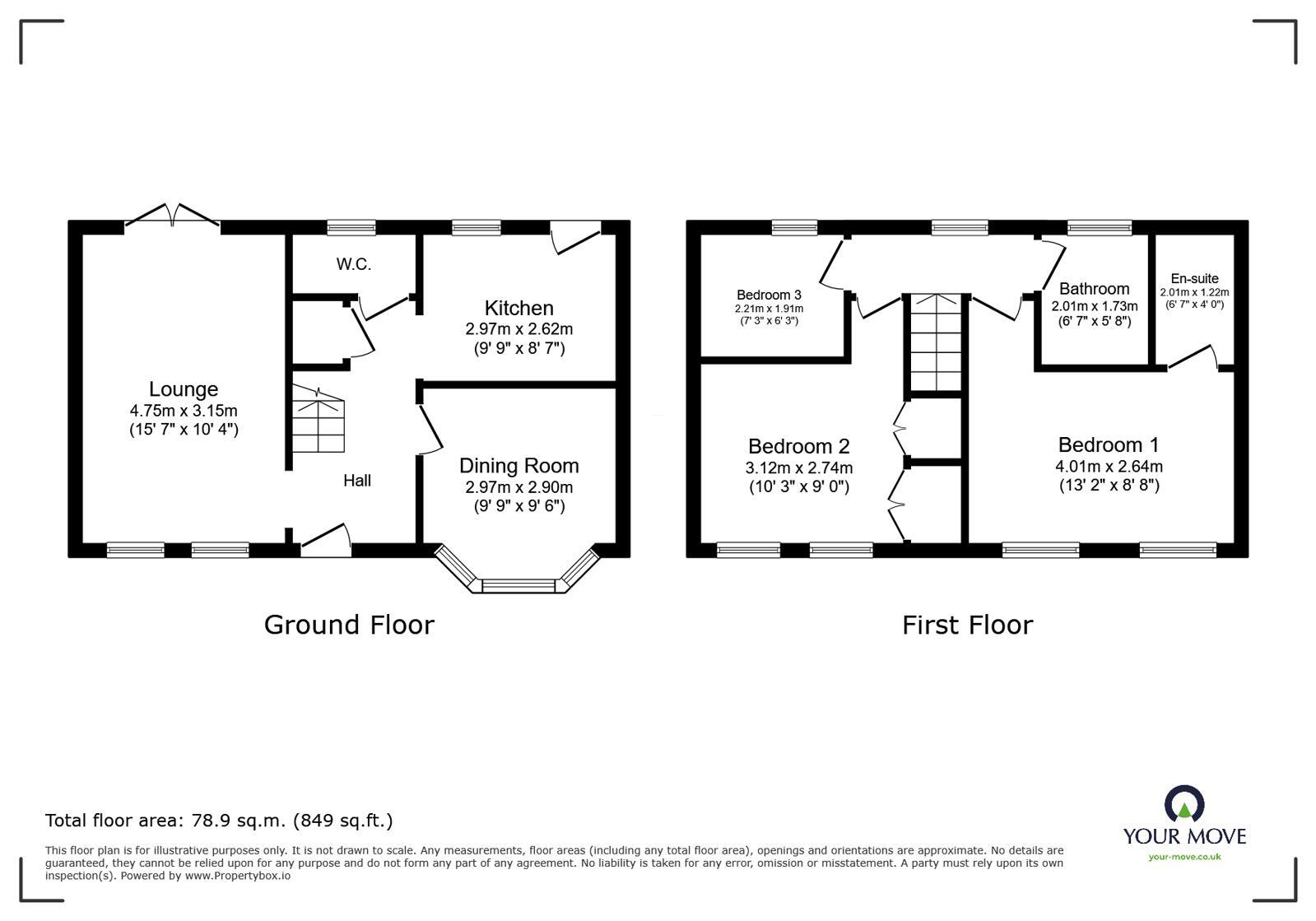 Floorplan of 3 bedroom Mid Terrace House for sale, Steven Close, Chatham, Kent, ME4