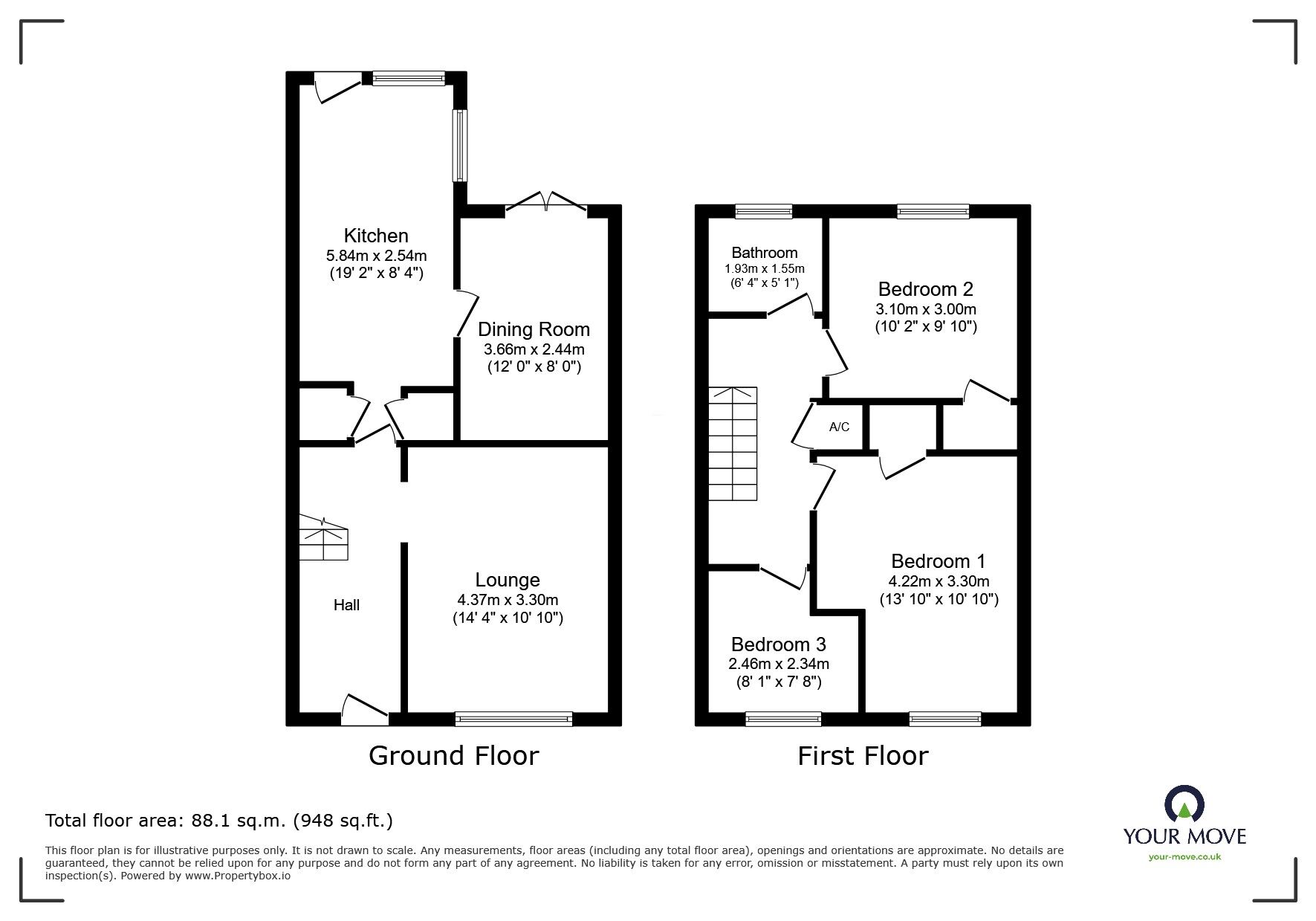 Floorplan of 3 bedroom Mid Terrace House for sale, Pheasant Road, Chatham, Kent, ME4