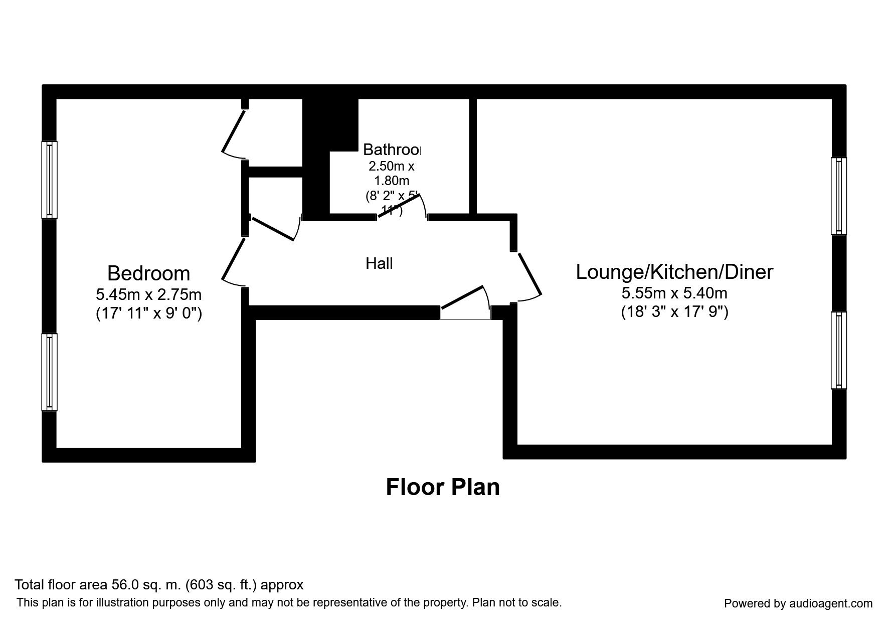 Floorplan of 1 bedroom Flat to rent, High Street, Chatham, Kent, ME4