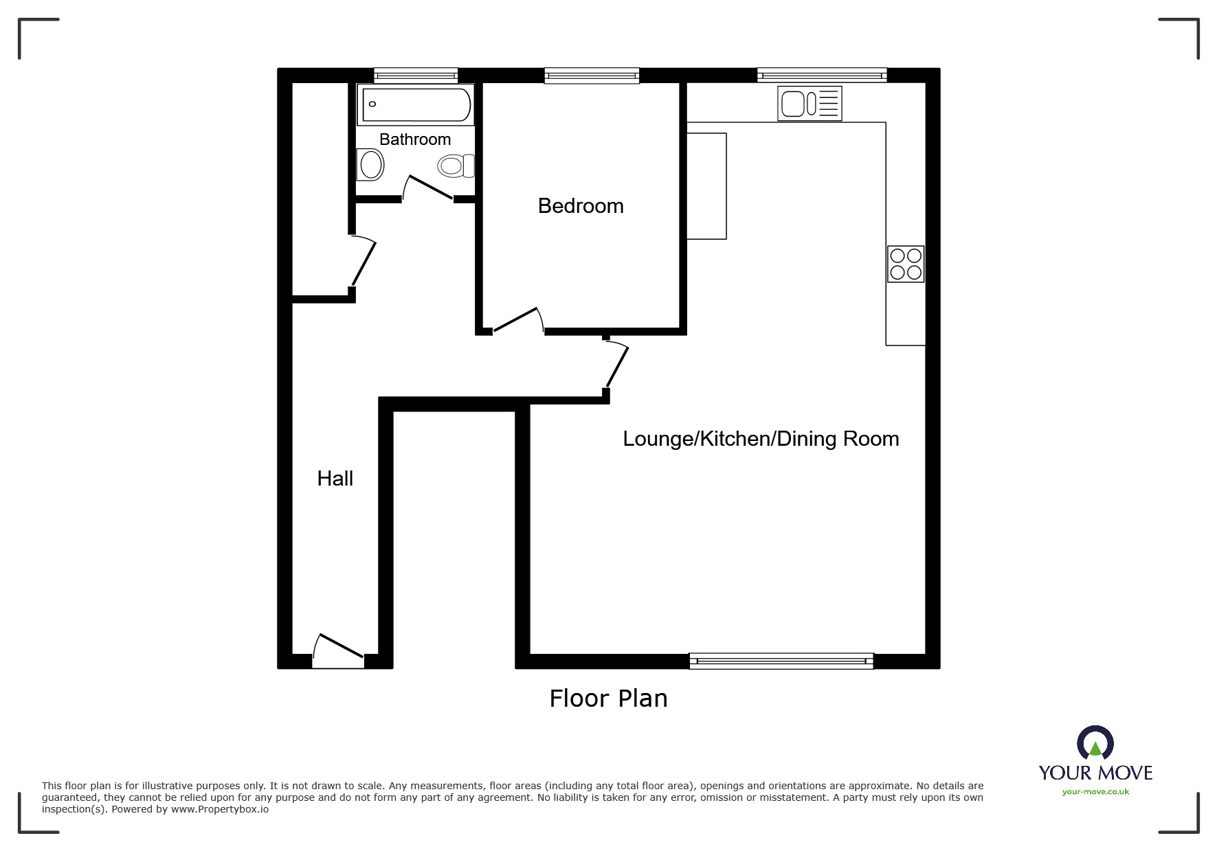 Floorplan of 1 bedroom  Flat to rent, Valetta Way, Rochester, Kent, ME1