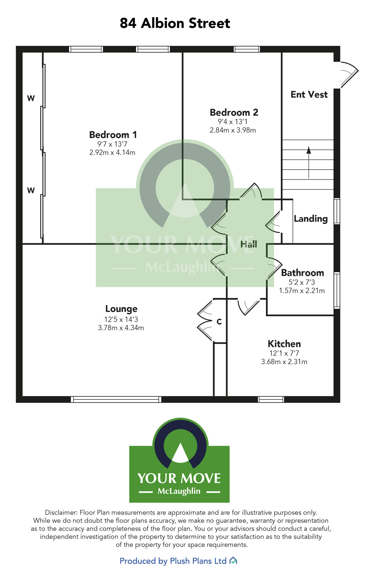 Floorplan of 2 bedroom  Flat for sale, Albion Street, Coatbridge, North Lanarkshire, ML5