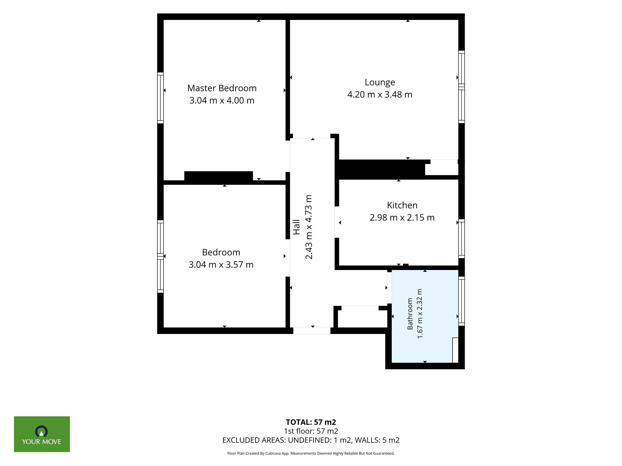 Floorplan of 2 bedroom Flat for sale, Arnott Drive, Coatbridge, North Lanarkshire, ML5