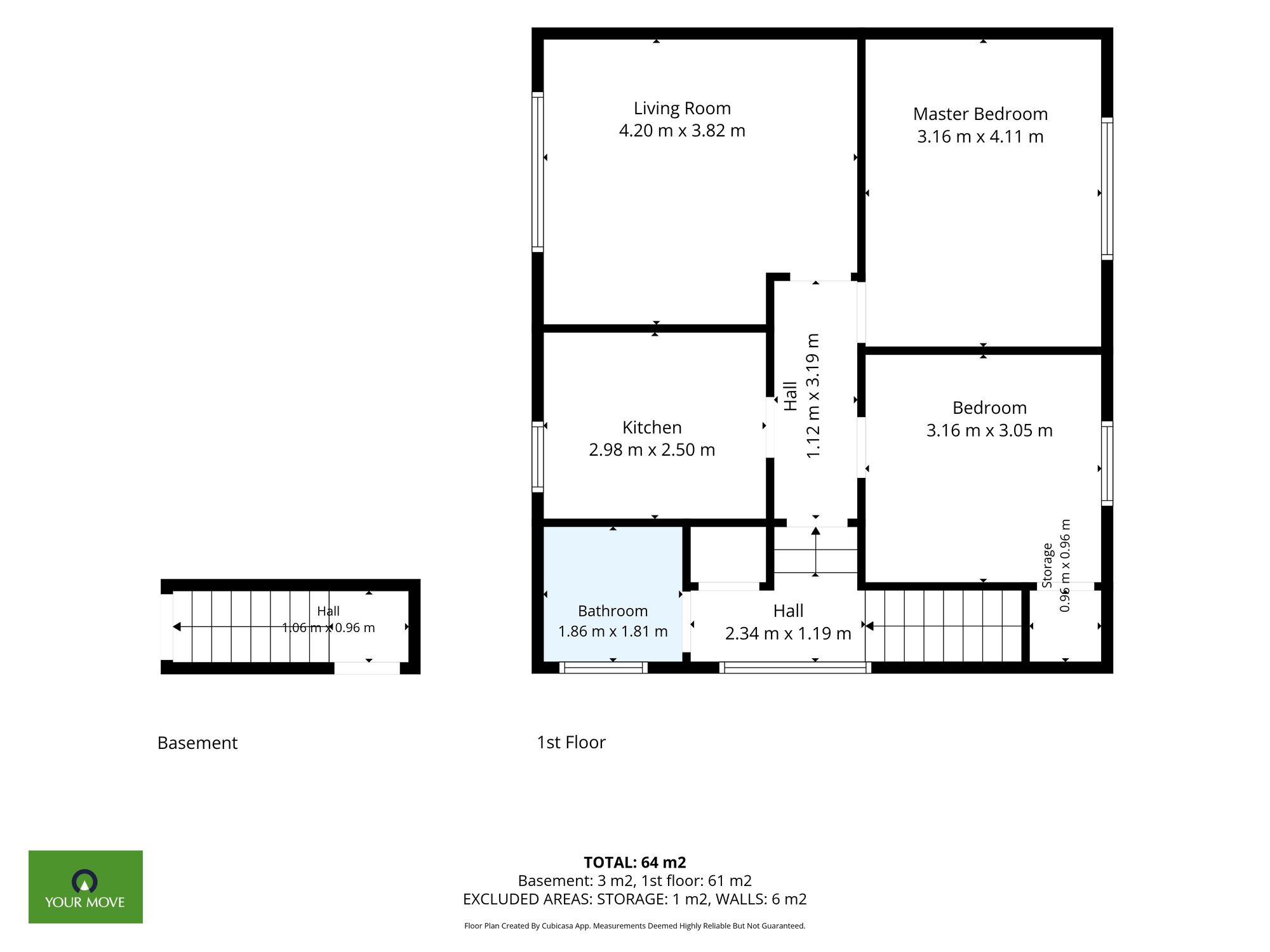 Floorplan of 2 bedroom Flat for sale, School Street, Coatbridge, North Lanarkshire, ML5