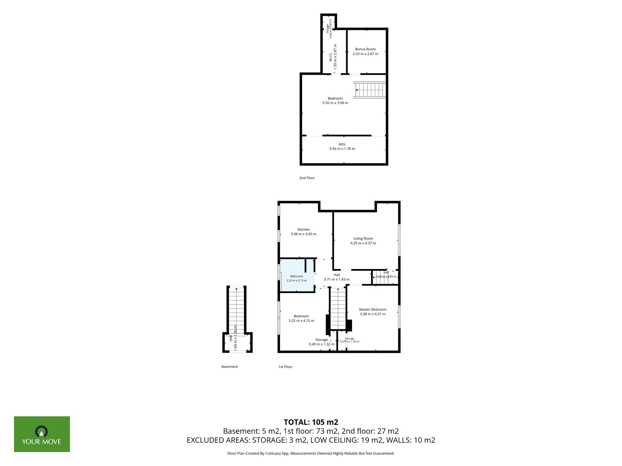 Floorplan of 2 bedroom Flat for sale, Park Lea, Caldercruix, North Lanarkshire, ML6