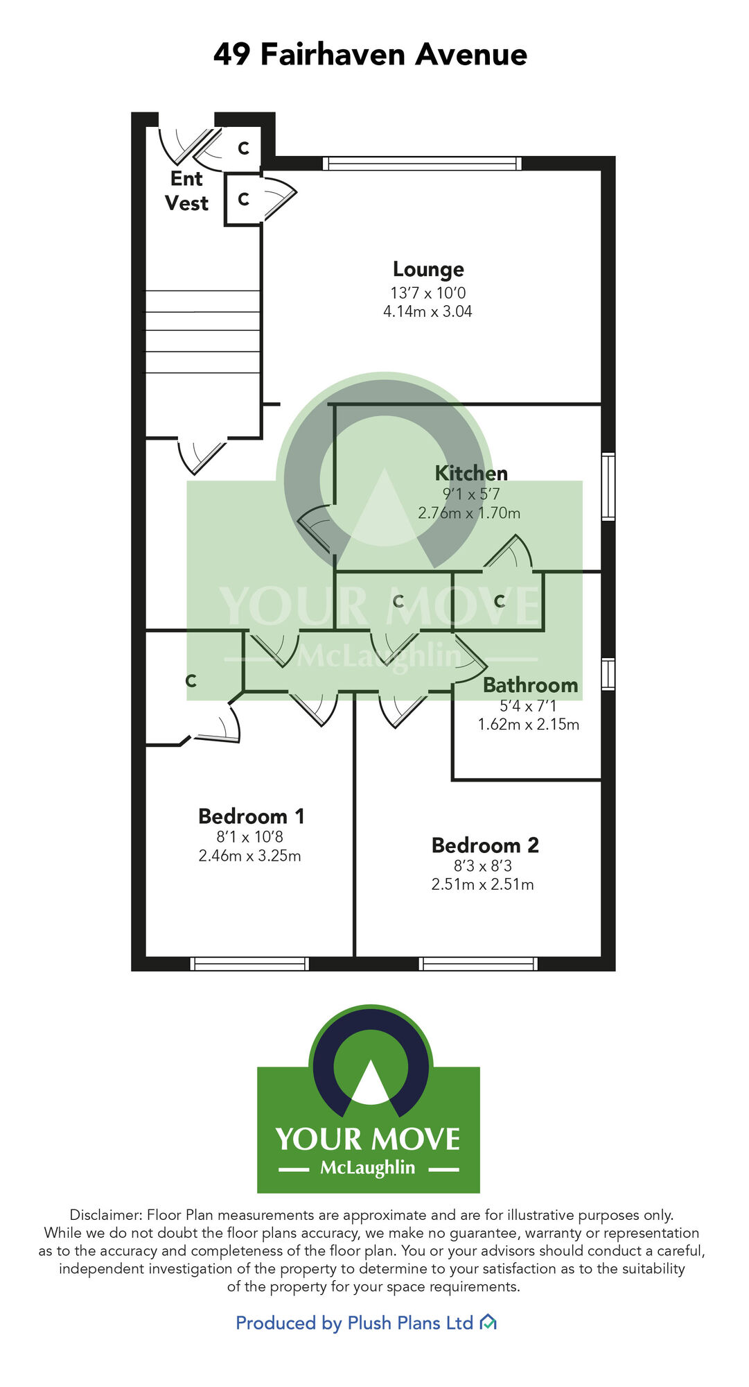 Floorplan of 2 bedroom  Flat for sale, Fairhaven Avenue, Lanarkshire, ML6