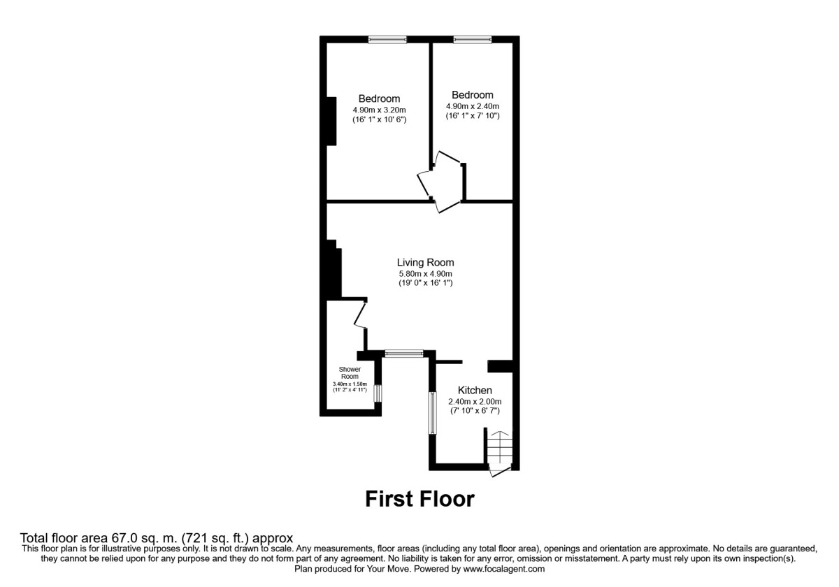 Floorplan of 2 bedroom Flat to rent, Main Street, Crawcrook, Tyne And Wear, NE40