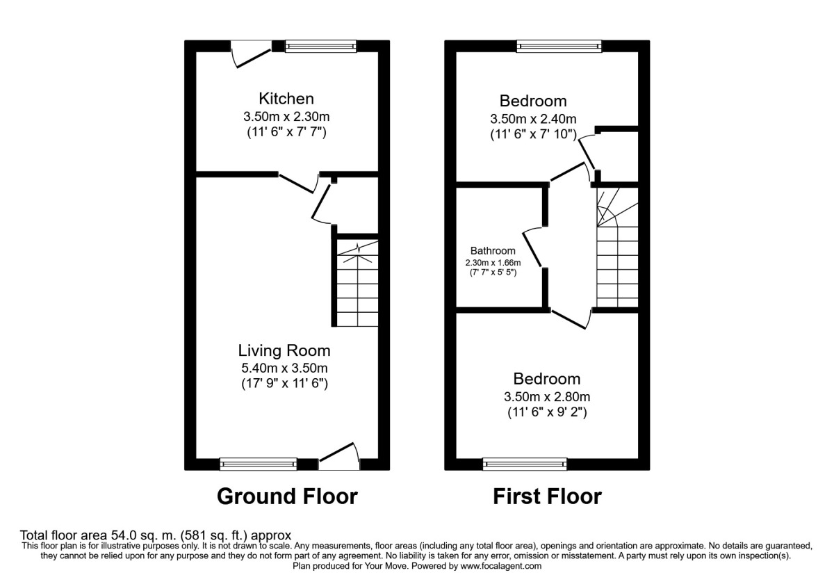 Floorplan of 2 bedroom Mid Terrace House to rent, Shaftoe Close, Crawcrook, Tyne And Wear, NE40