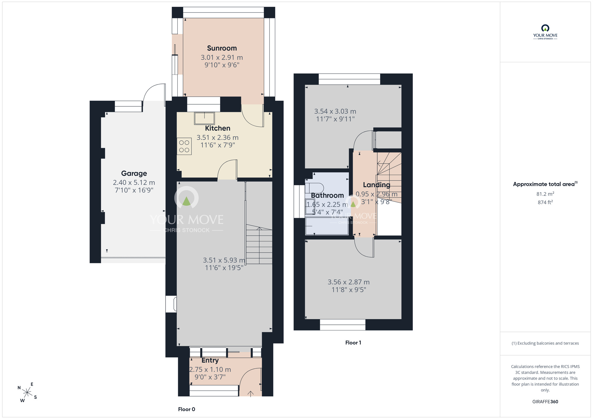 Floorplan of 2 bedroom Semi Detached House to rent, Kepier Chare, Ryton, Tyne And Wear, NE40
