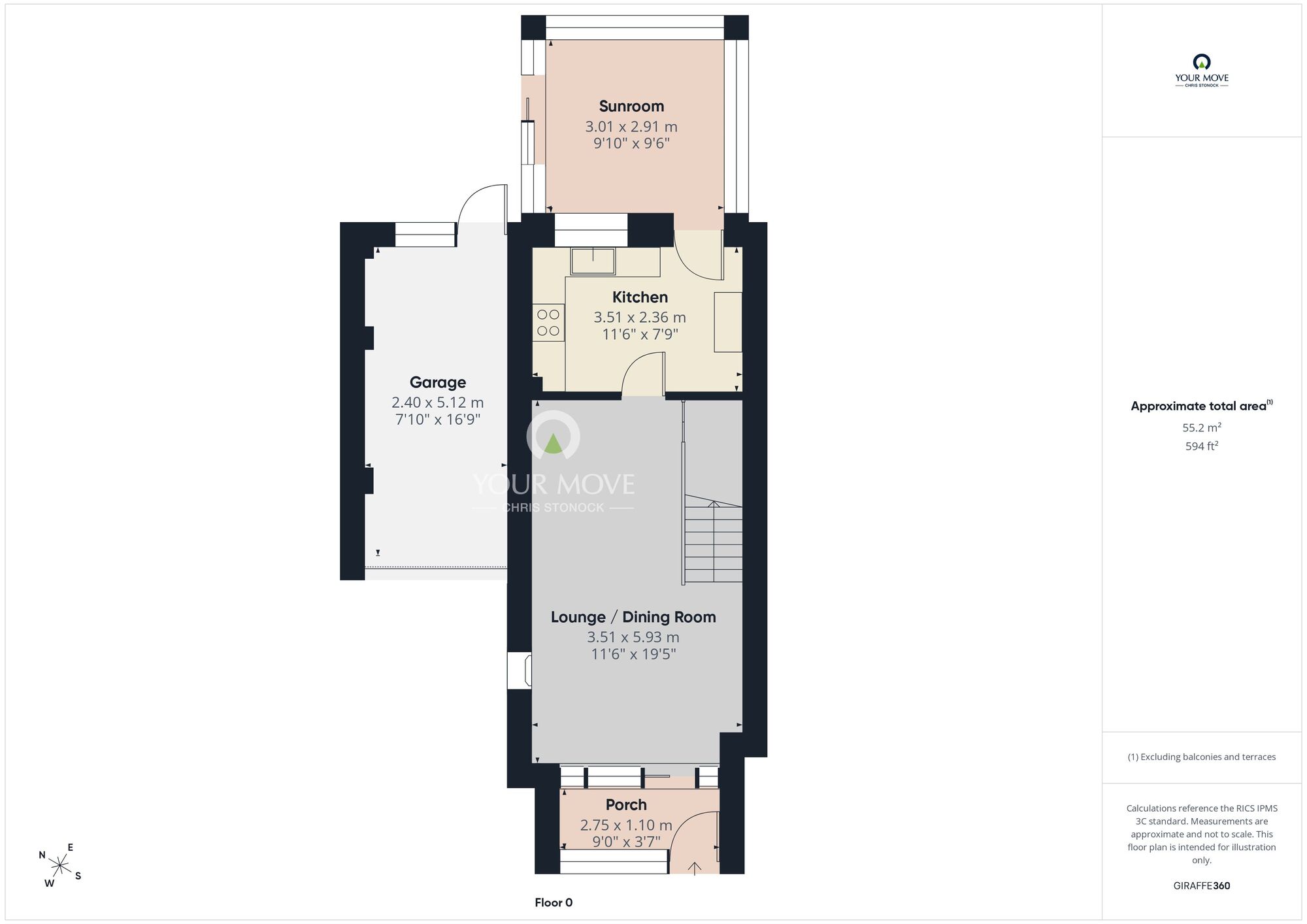 Floorplan of 2 bedroom Semi Detached House to rent, Kepier Chare, Ryton, Tyne And Wear, NE40