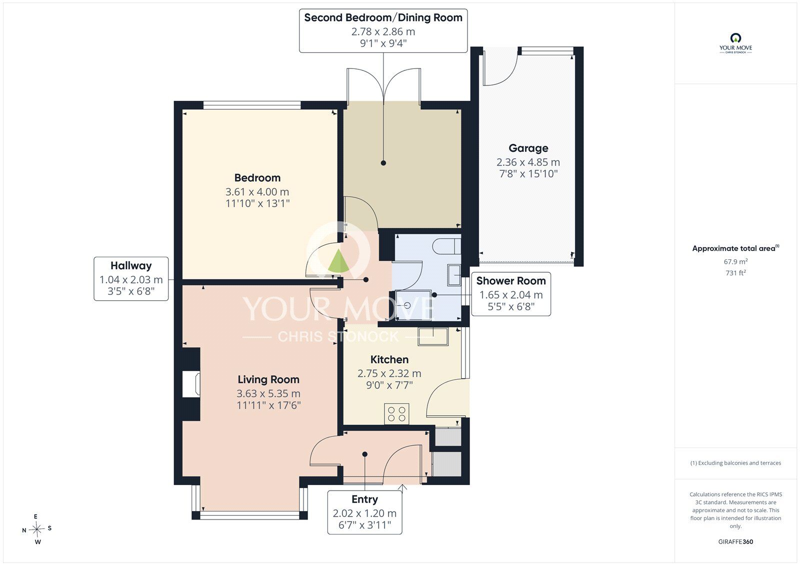 Floorplan of 2 bedroom Semi Detached Bungalow to rent, Northfield Close, Whickham, Tyne and Wear, NE16