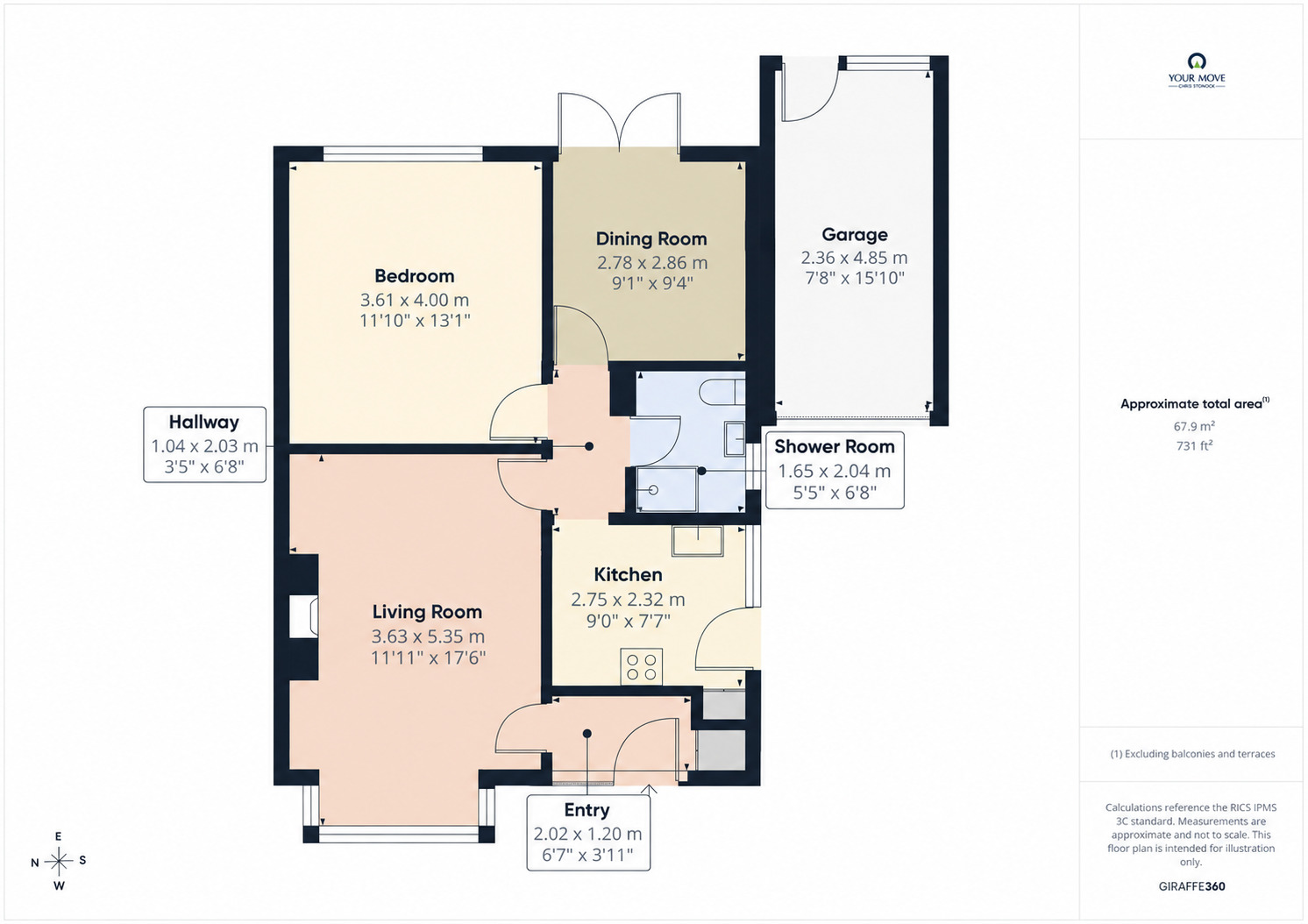 Floorplan of 1 bedroom Semi Detached Bungalow to rent, Northfield Close, Whickham, Tyne and Wear, NE16