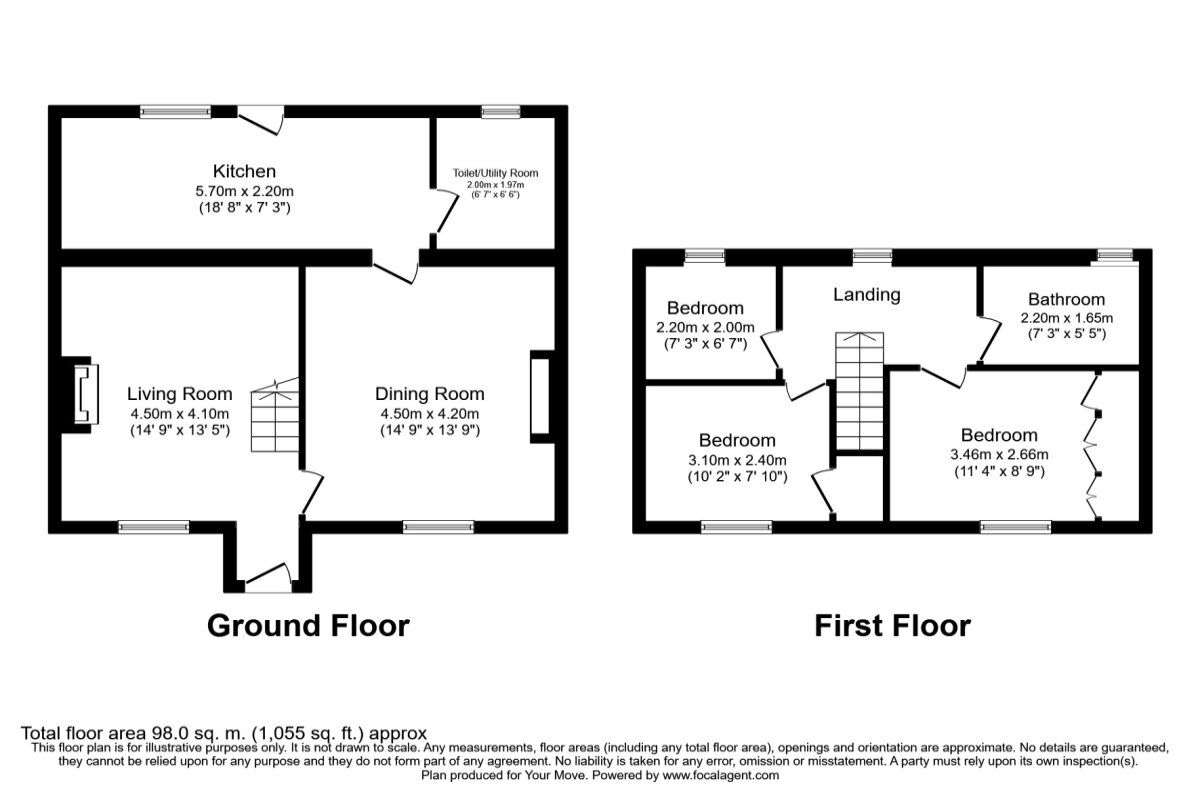 Floorplan of 3 bedroom End Terrace House to rent, Stanhope Street, Greenside, Tyne and Wear, NE40