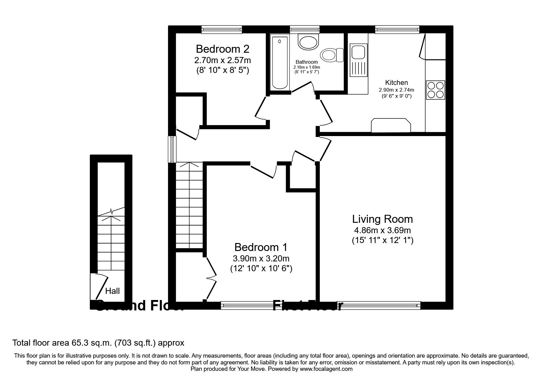 Floorplan of 2 bedroom  Flat for sale, Holburn Way, Ryton, NE40