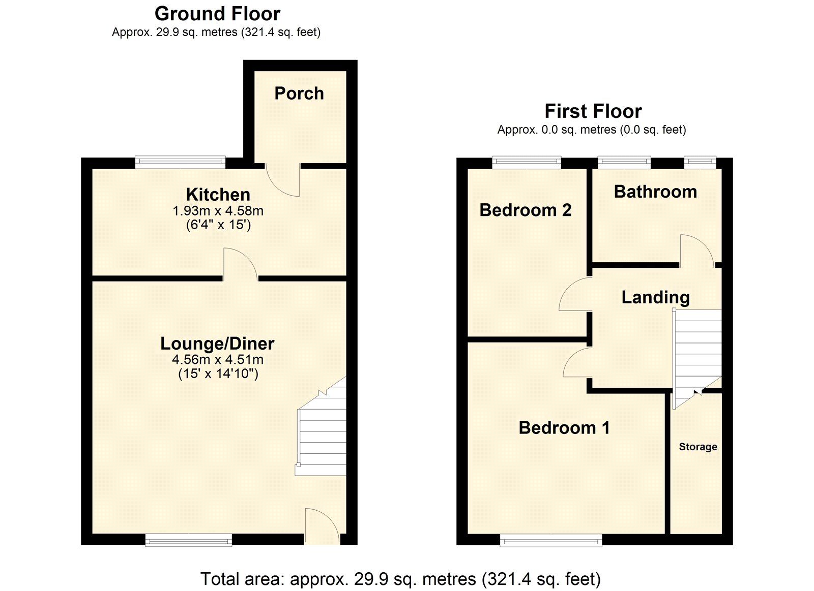 Floorplan of 2 bedroom Mid Terrace House for sale, Donkin Terrace, Crawcrook  Ryton, NE40