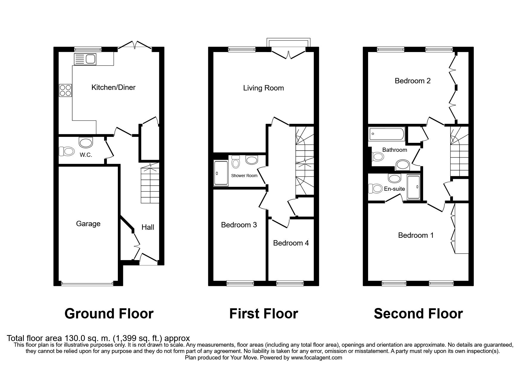 Floorplan of 4 bedroom Mid Terrace House for sale, Fox Dene View, Greenside, Ryton, NE40