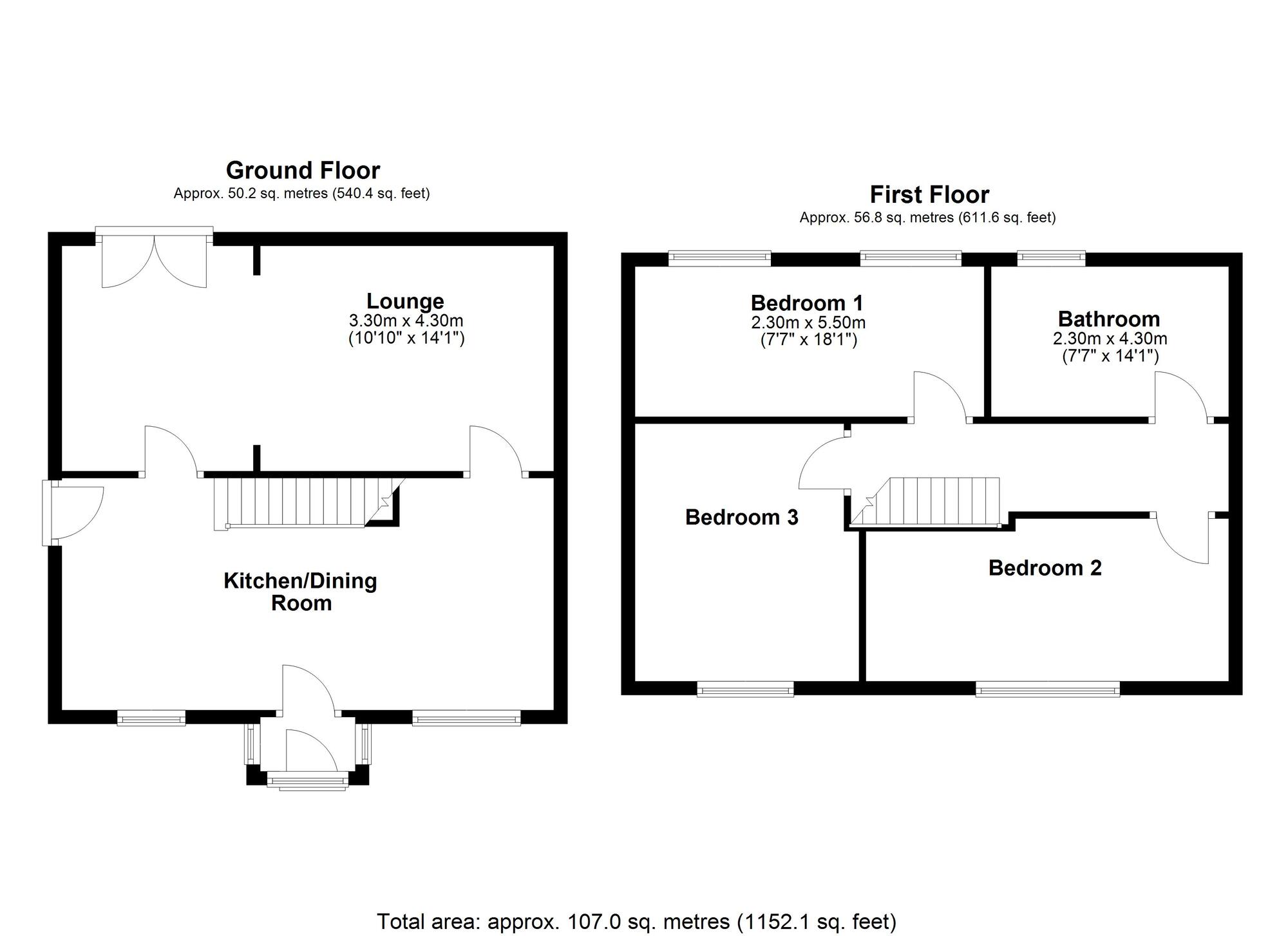 Floorplan of 3 bedroom Semi Detached House for sale, Hollybush Gardens, Ryton, NE40