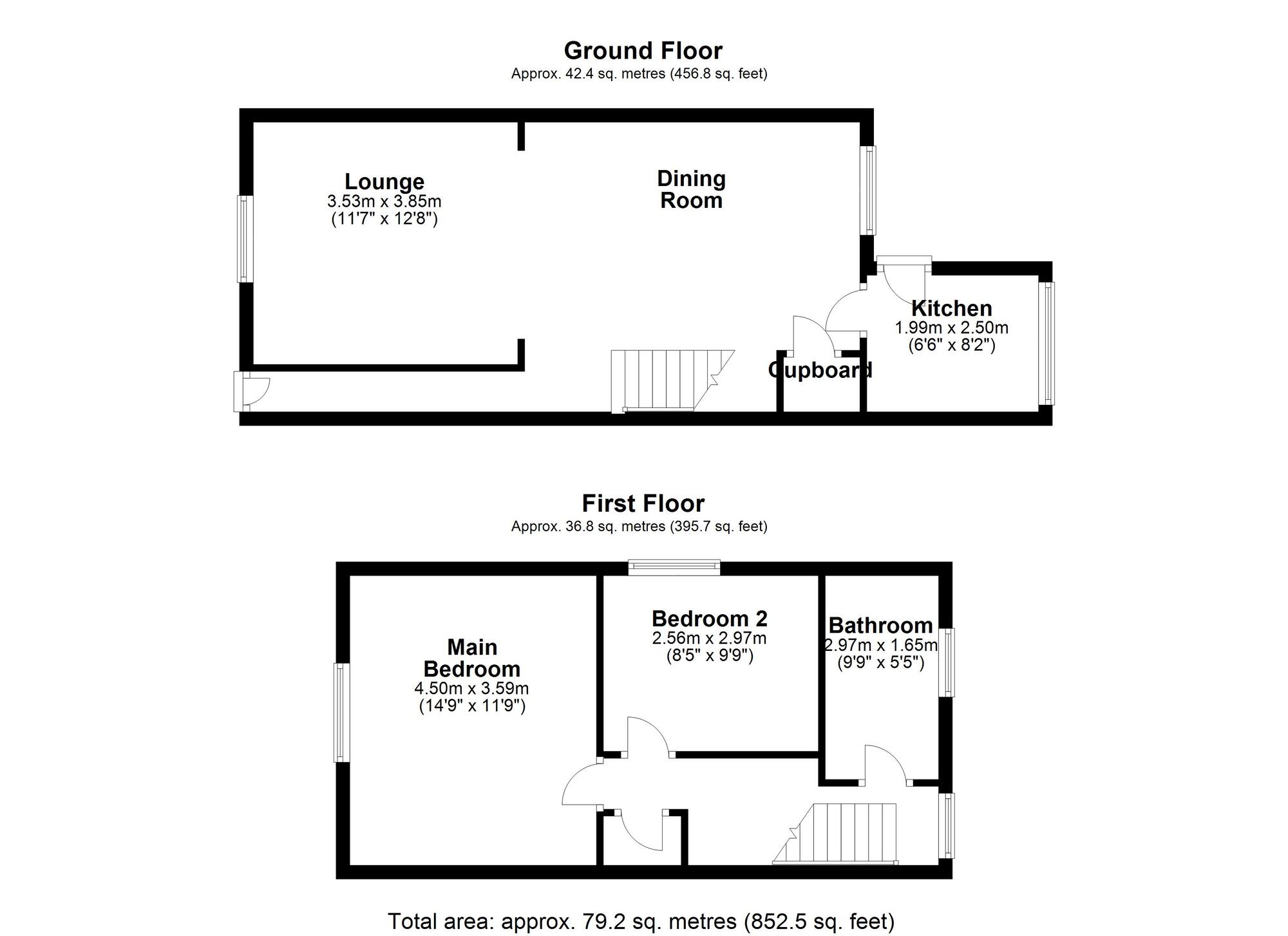 Floorplan of 2 bedroom End Terrace House for sale, Fell View, Crawcrook   Ryton, Tyne and Wear, NE40