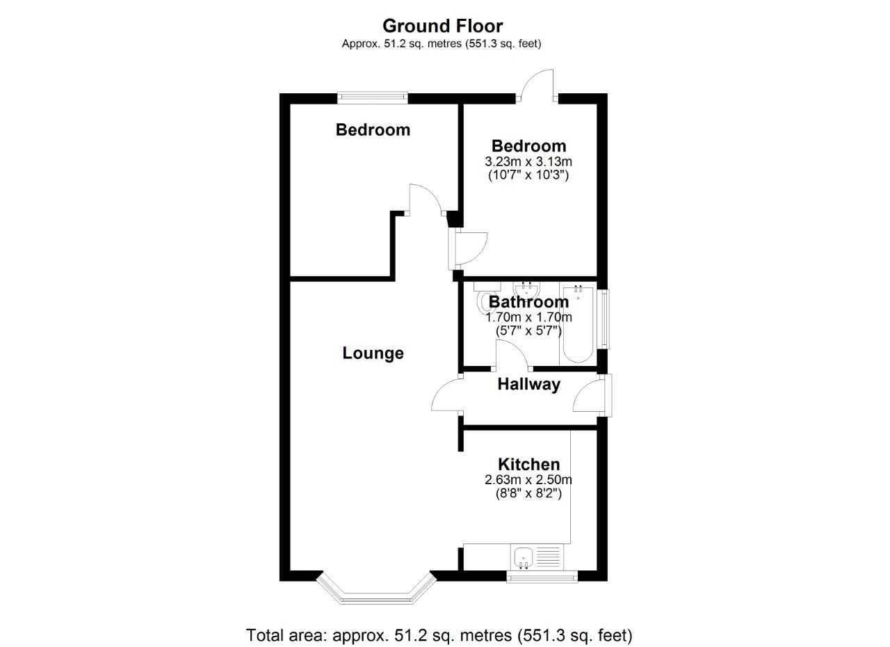 Floorplan of 2 bedroom Detached Bungalow for sale, Heather Place, Ryton, Tyne and Wear, NE40