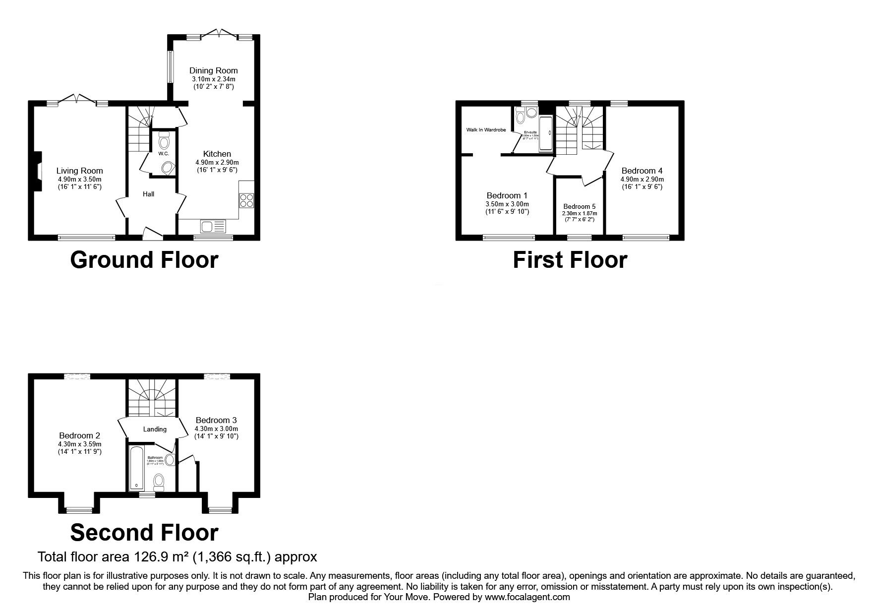 Floorplan of 4 bedroom Detached House for sale, Bells Lonnen, Prudhoe, Northumberland, NE42