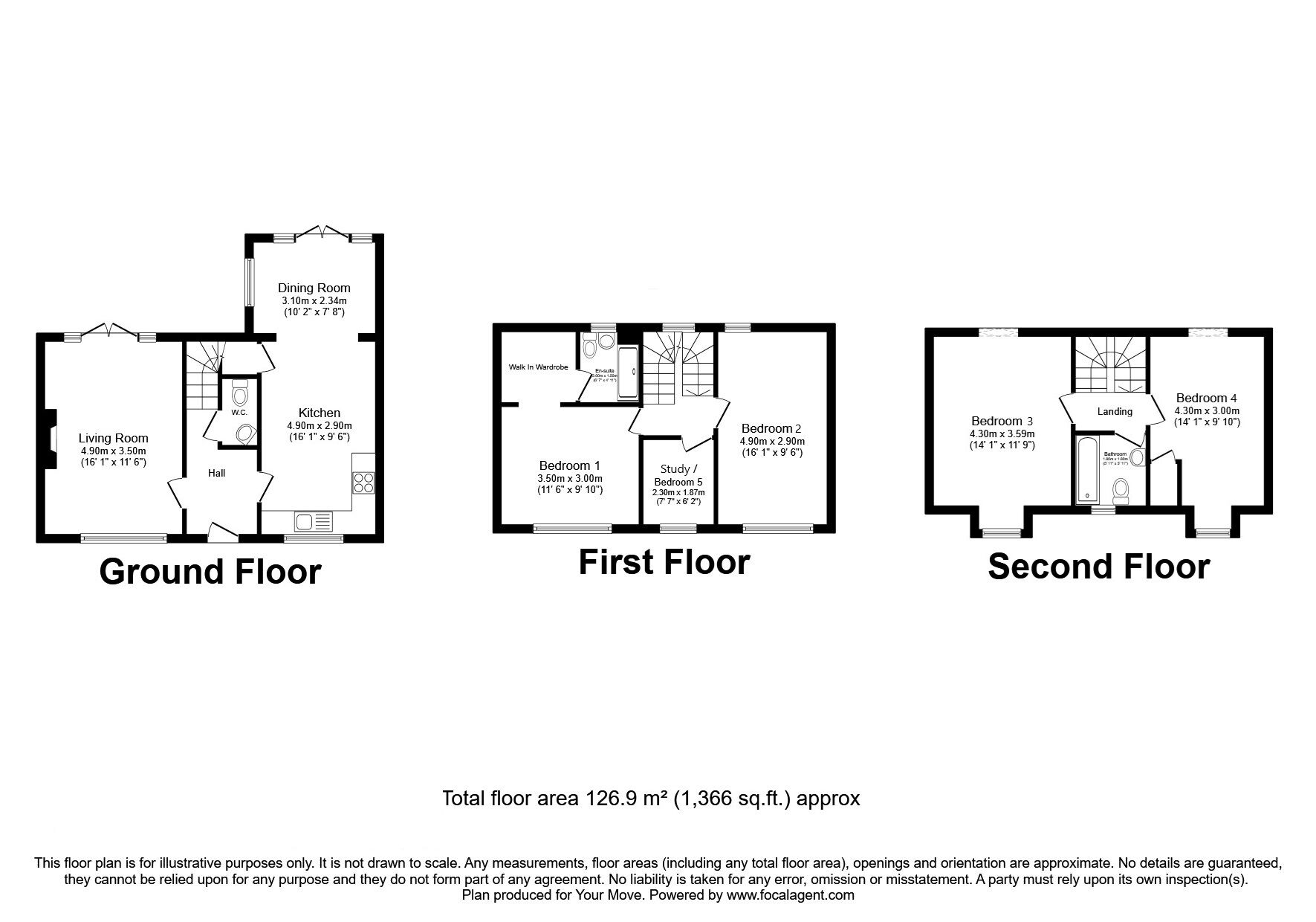 Floorplan of 5 bedroom Detached House for sale, Bells Lonnen, Prudhoe, Northumberland, NE42