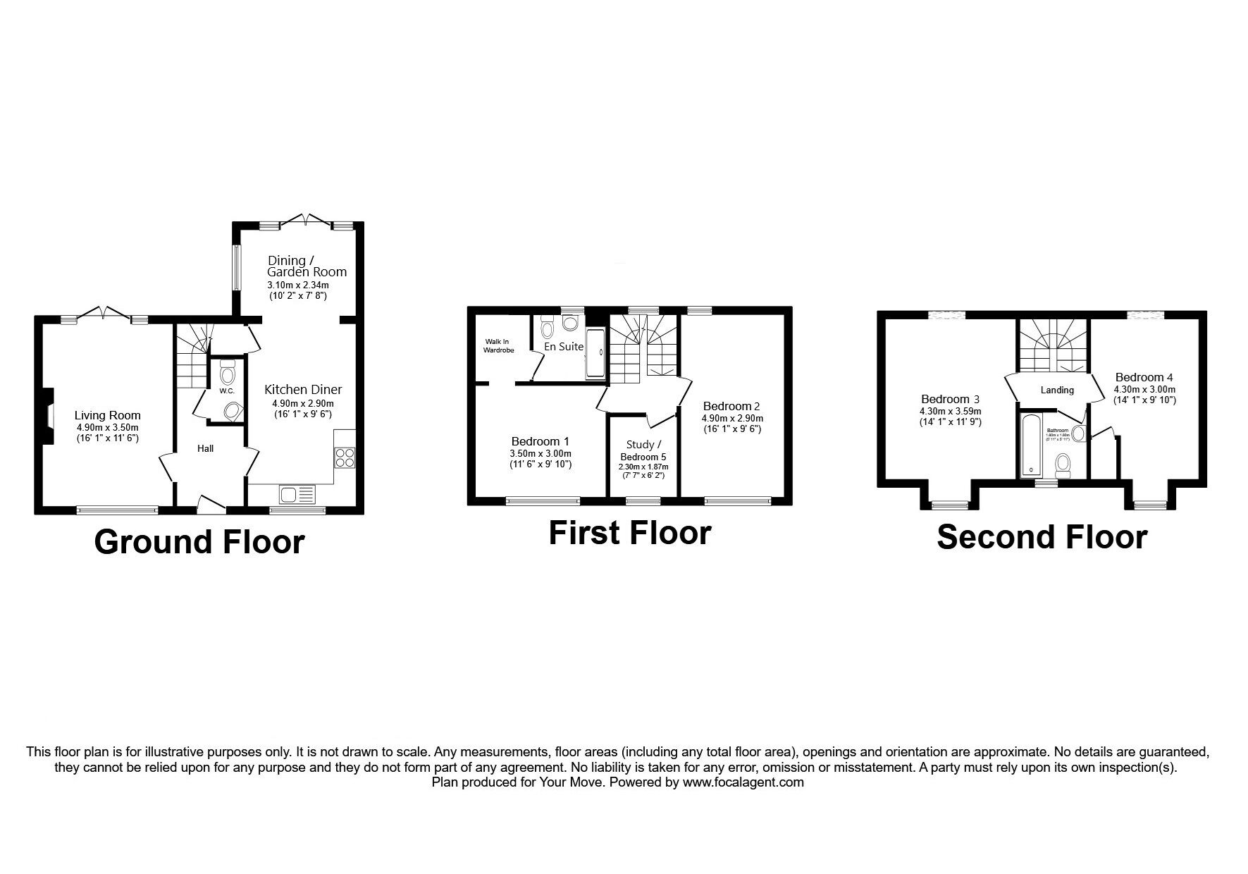 Floorplan of 5 bedroom Detached House for sale, Bells Lonnen, Prudhoe, Northumberland, NE42