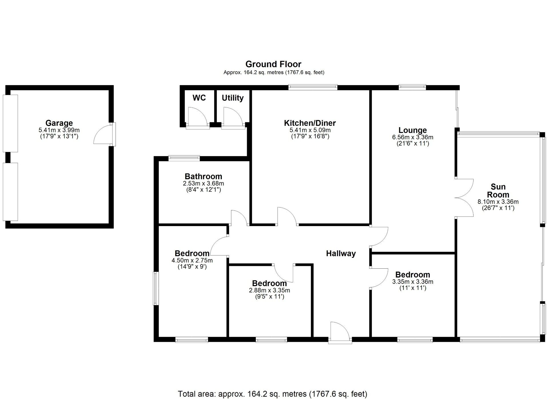 Floorplan of 3 bedroom Detached Bungalow for sale, Holburn Gardens, Ryton, Tyne and Wear, NE40