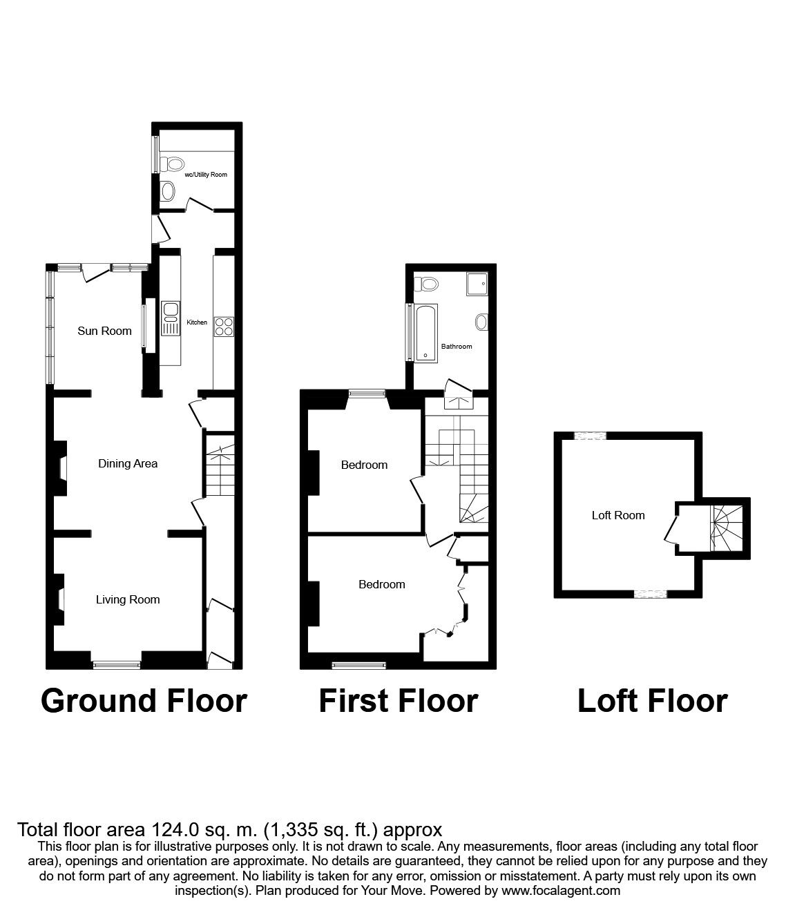 Floorplan of 3 bedroom End Terrace House for sale, Chamberlain Street, Crawcrook  Ryton, Tyne and Wear, NE40