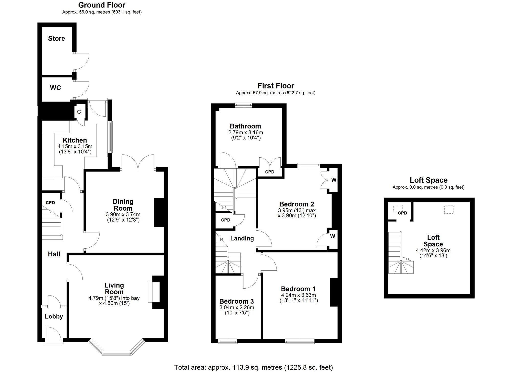 Floorplan of 3 bedroom Mid Terrace House for sale, Ashfield Terrace, Ryton, Tyne and Wear, NE40