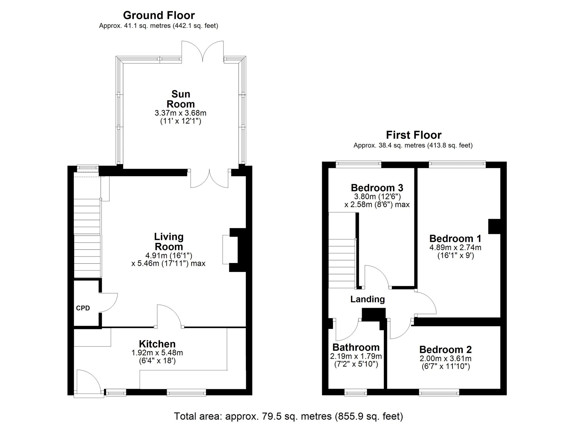 Floorplan of 3 bedroom Mid Terrace House for sale, Street Houses, Wylam, Northumberland, NE41