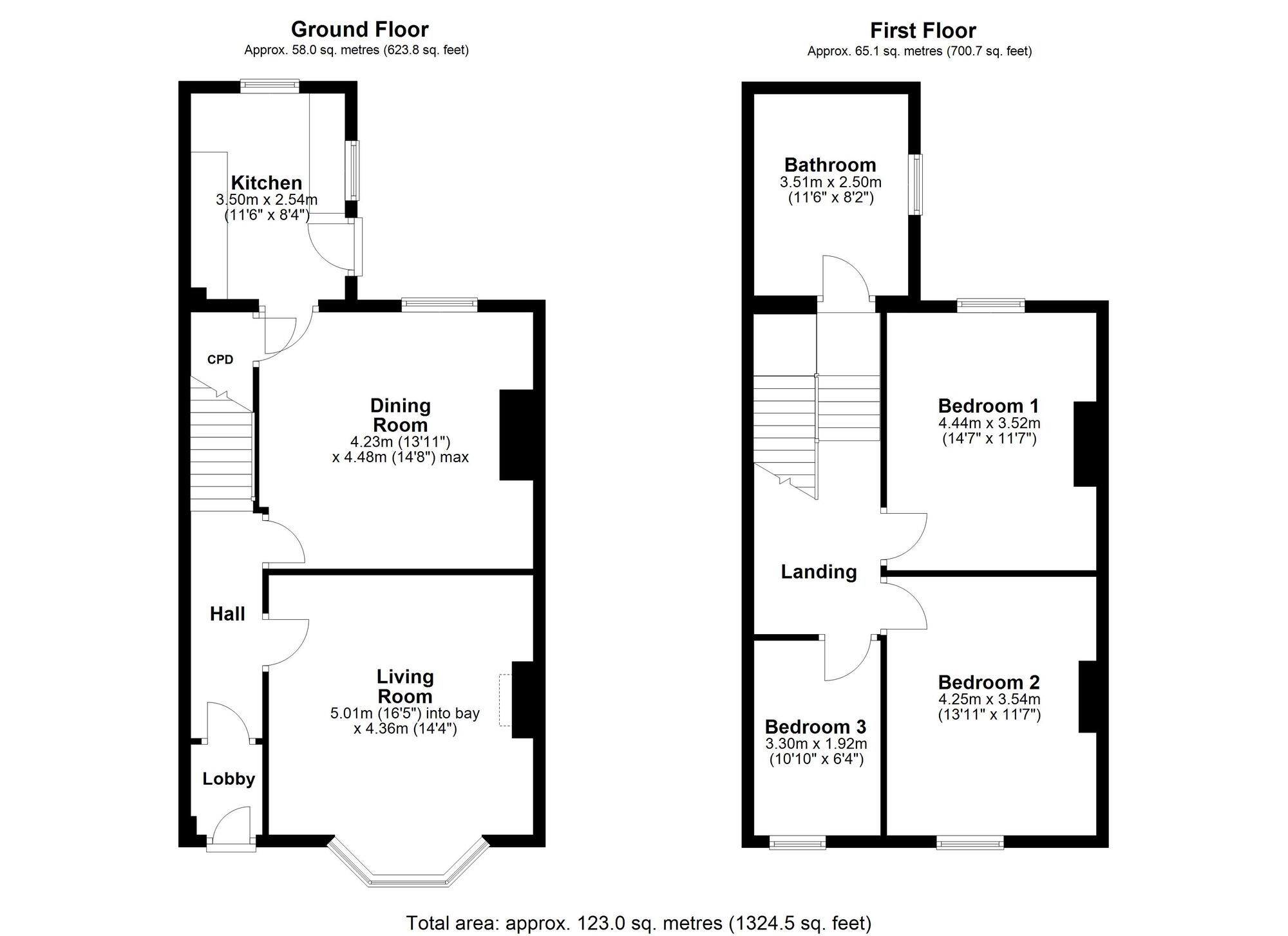 Floorplan of 3 bedroom End Terrace House for sale, Edgewell Avenue, Prudhoe, Northumberland, NE42