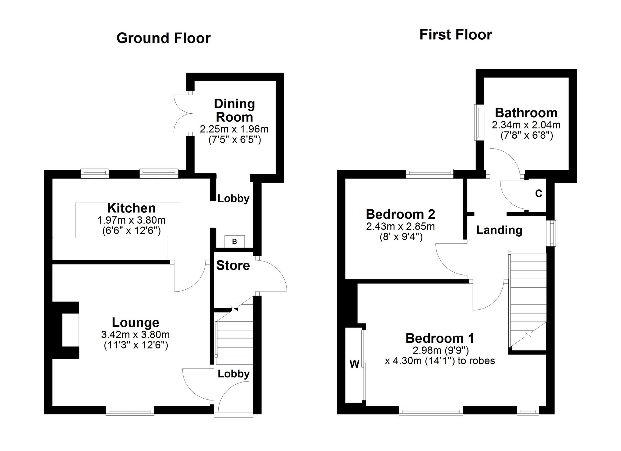 Floorplan of 2 bedroom Semi Detached House for sale, Jasper Avenue, Greenside, Tyne and Wear, NE40