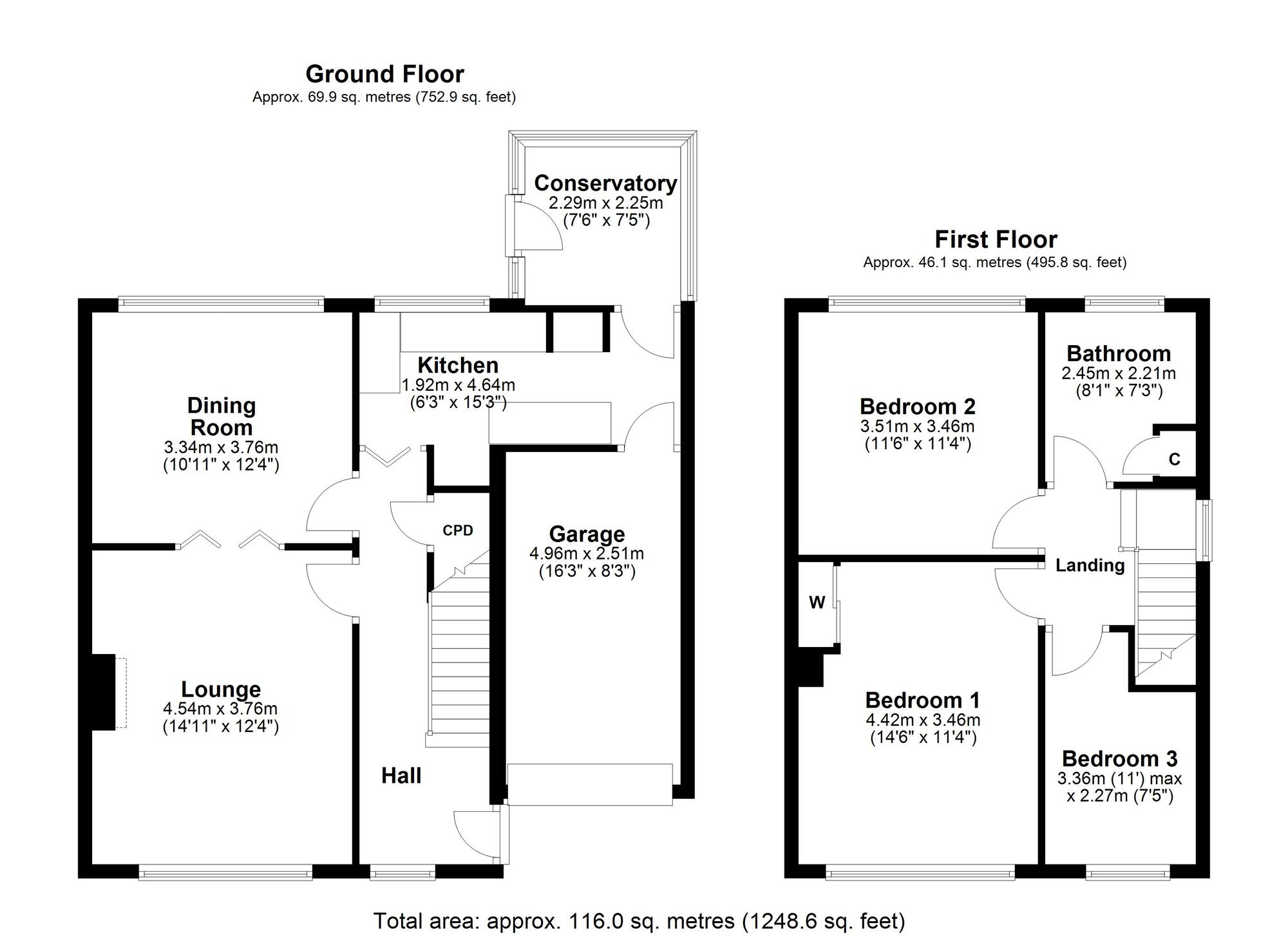Floorplan of 3 bedroom Detached House for sale, Woodvale Gardens, Wylam, Northumberland, NE41