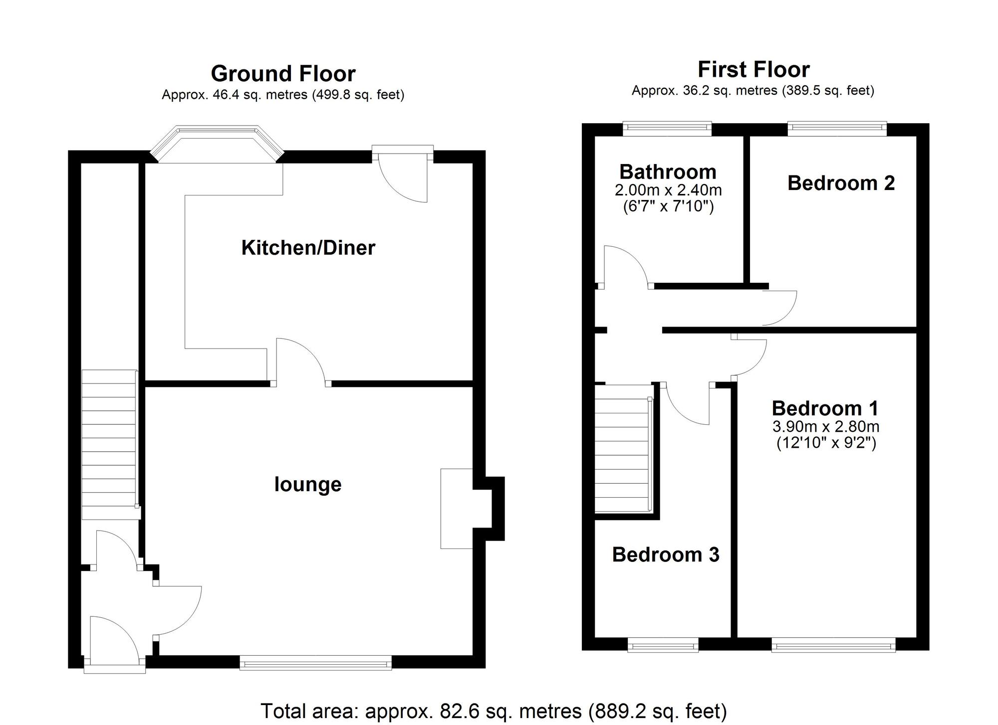 Floorplan of 3 bedroom Mid Terrace House for sale, Lishman Terrace, Ryton, Tyne and Wear, NE40
